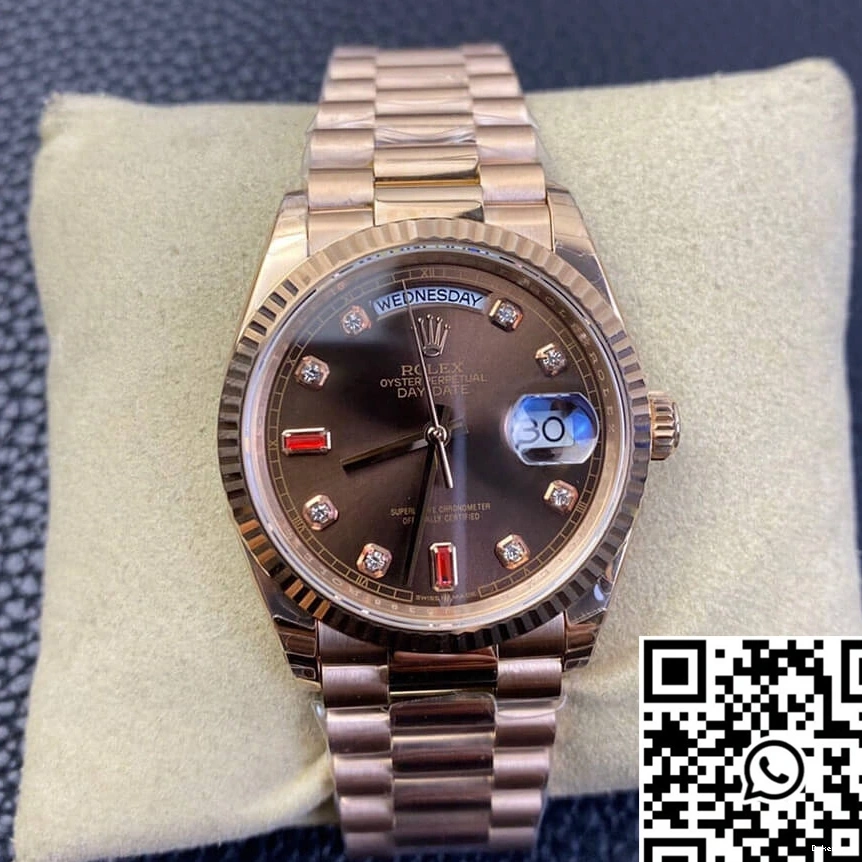 Day Gold EW Rolex Factory Date Rose 118235 0128